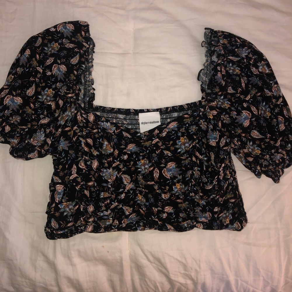 Black Floral going out top